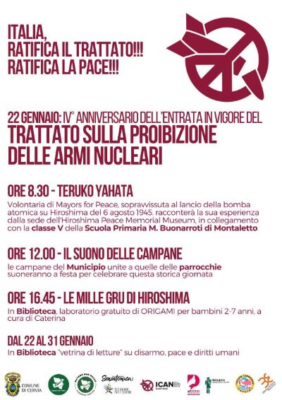 4°Anniversario dell’entrata in vigore  del Trattato sulla Proibizione delle armi nucleari (TPNW)